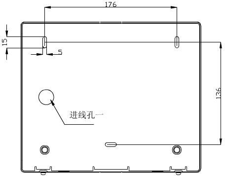 轉換開關采用壁掛式安裝，安裝孔位置和安裝孔距